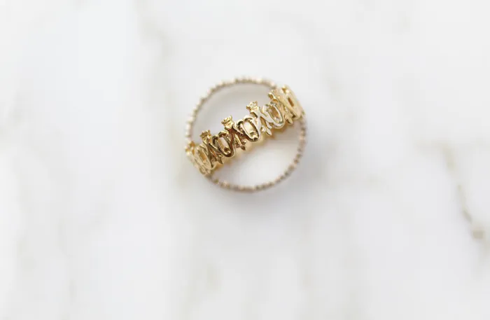 The Little Catholic Rings Maria Auspice Ring in 14K Gold