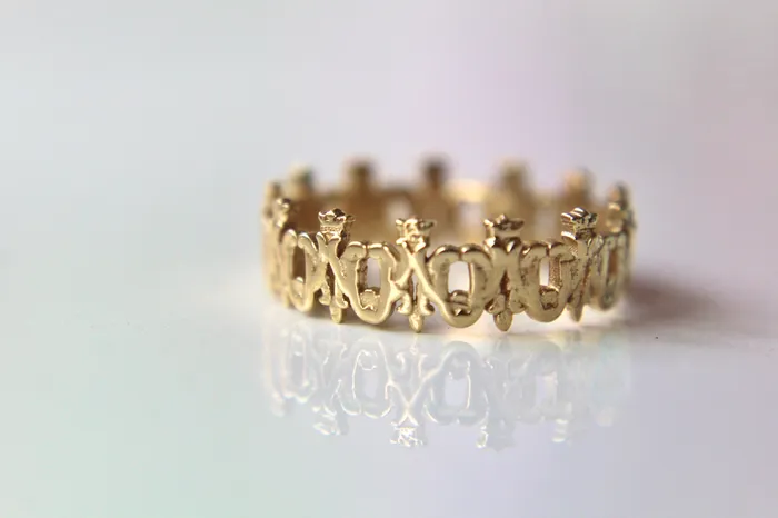 The Little Catholic Rings Maria Auspice Ring in 14K Gold