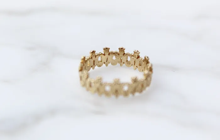 The Little Catholic Rings Maria Auspice Ring in 14K Gold
