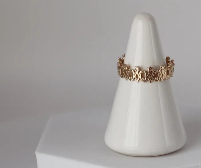 The Little Catholic Rings Maria Auspice Ring in 14K Gold