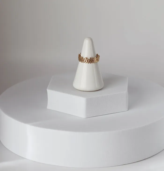 The Little Catholic Rings Maria Auspice Ring in 14K Gold