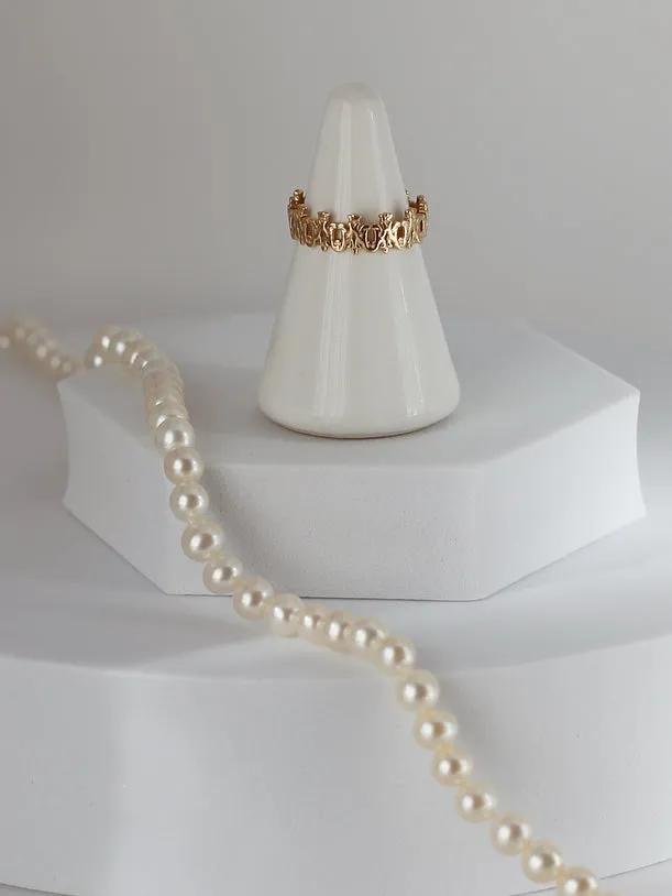 The Little Catholic Rings Maria Auspice Ring in 14K Gold