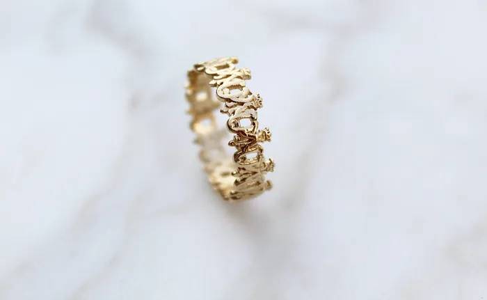 The Little Catholic Rings Maria Auspice Ring in 14K Gold