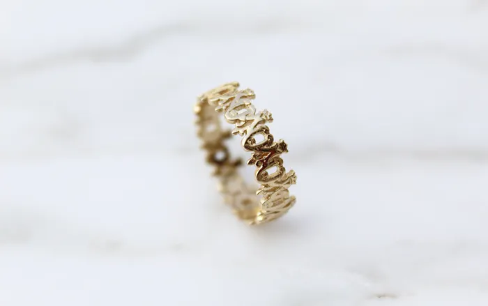 The Little Catholic Rings Maria Auspice Ring in 14K Gold