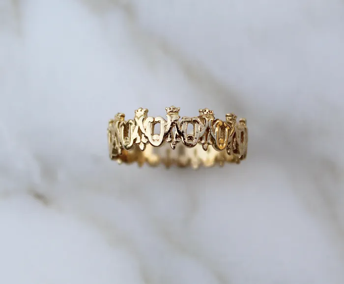 The Little Catholic Rings Maria Auspice Ring in 14K Gold