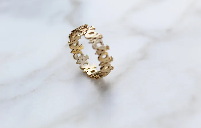 The Little Catholic Rings Maria Auspice Ring in 14K Gold