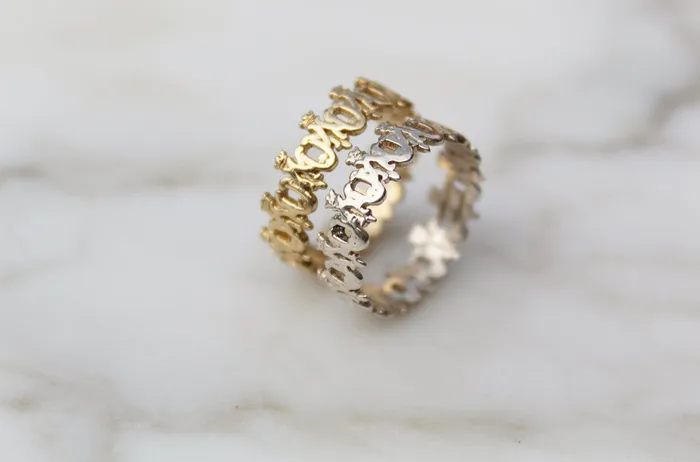The Little Catholic Rings Maria Auspice Ring in 14K Gold