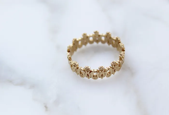 The Little Catholic Rings Maria Auspice Ring in 14K Gold