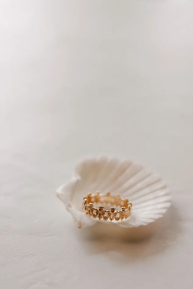 The Little Catholic Rings Maria Auspice Ring in 14K Gold