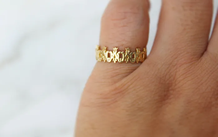The Little Catholic Rings Maria Auspice Ring in 14K Gold