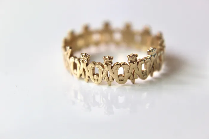 The Little Catholic Rings Maria Auspice Ring in 14K Gold