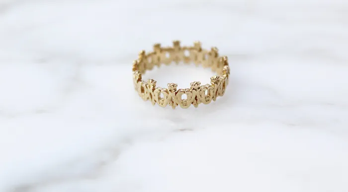 The Little Catholic Rings Maria Auspice Ring in 14K Gold