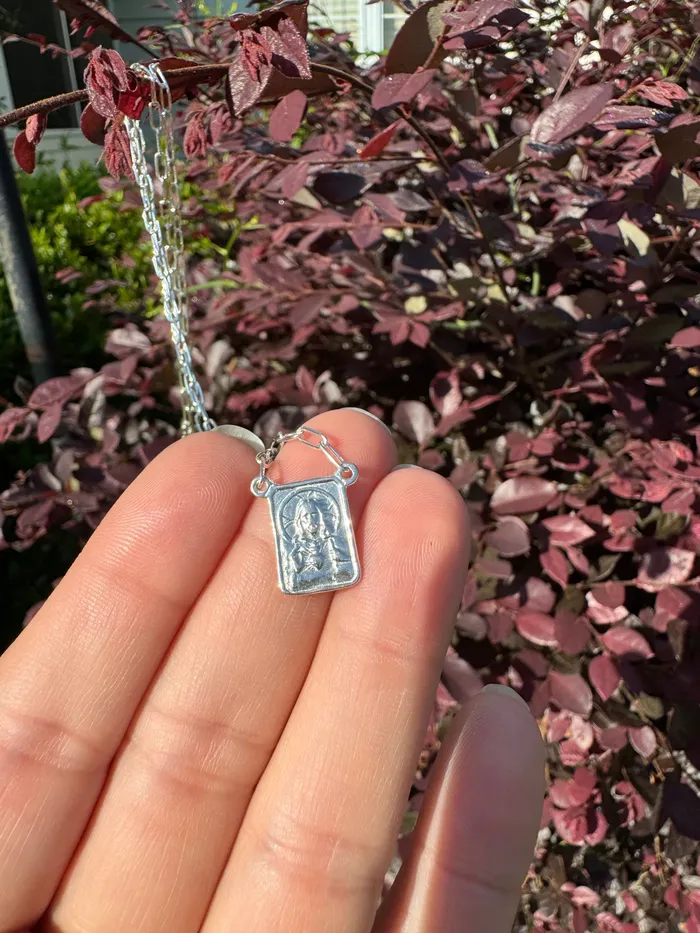 The Little Catholic Rings Paperclip Scapular in 925 Sterling Silver