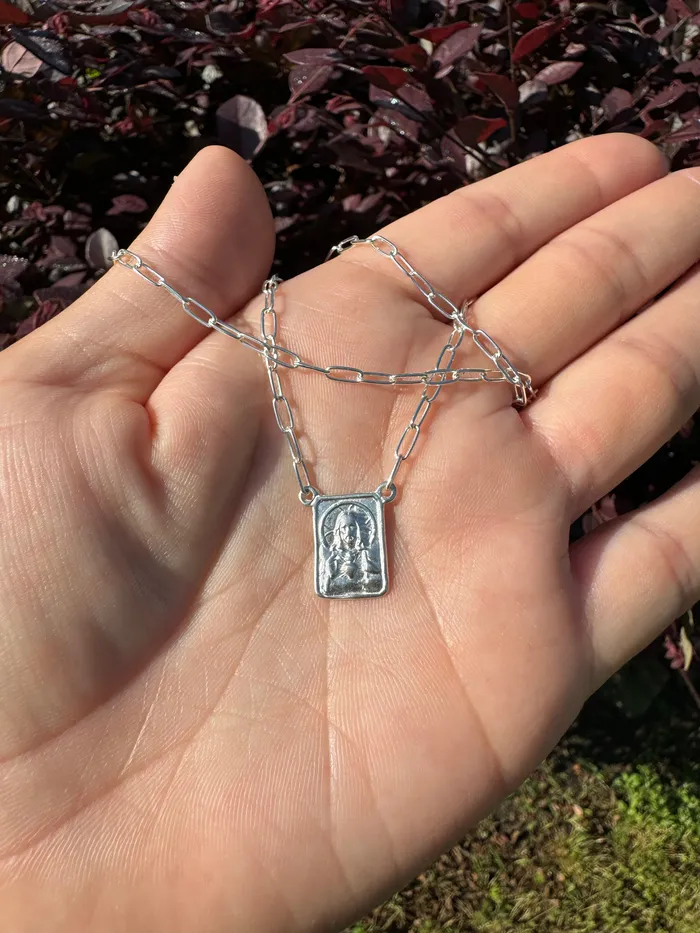 The Little Catholic Rings Paperclip Scapular in 925 Sterling Silver