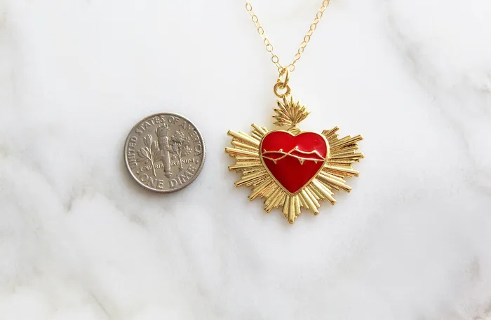 TheLittleCatholic Necklaces Sacred Heart Rays Necklace