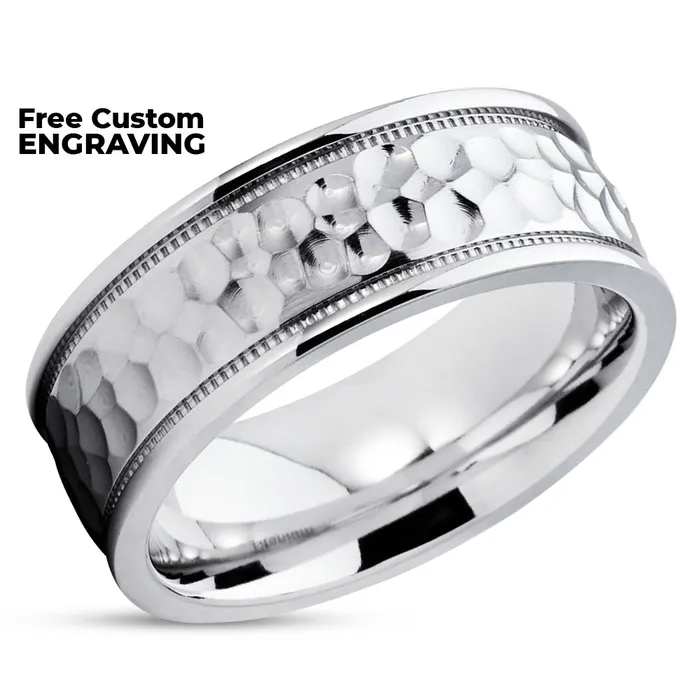 Titanium Wedding Band Hammered Ring Titanium Wedding Ring Handmade Clean Casting Jewelry Rings