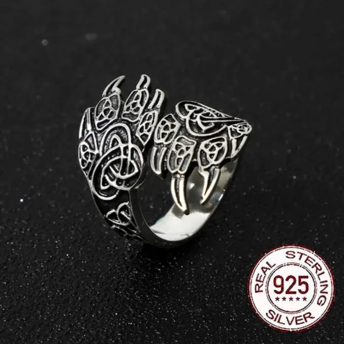 Valhalla Vikings Rings Viking Ring Silver Wolf Claws