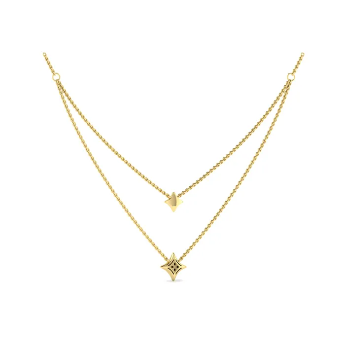 Vlora Estrella 14K Two Row Diamond Vlora Star Pendant Necklace 033CTW Shop IDC estore Necklaces