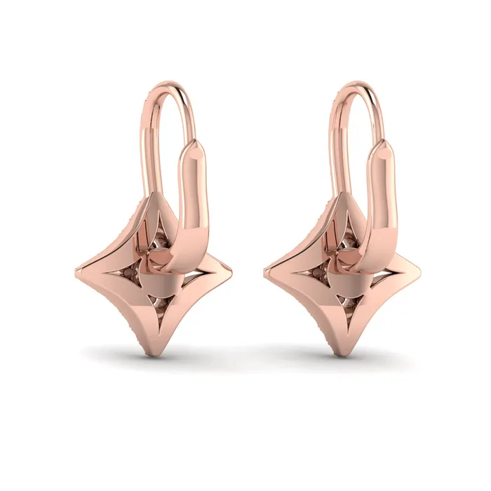 Vlora Estrella14K Diamond Vlora Star with Diamond Centerstone Huggie Earrings 079CTW Shop IDC estore Earrings