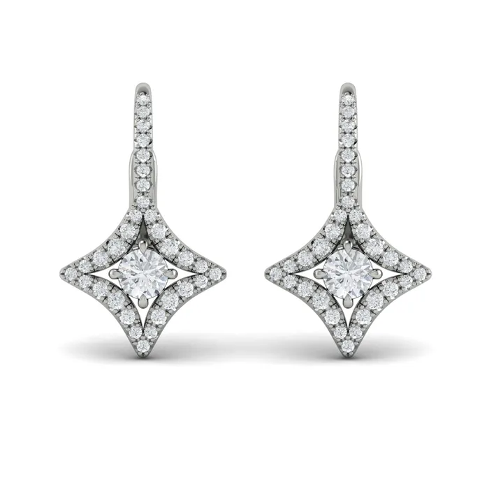 Vlora Estrella14K Diamond Vlora Star with Diamond Centerstone Huggie Earrings 079CTW Shop IDC estore Earrings