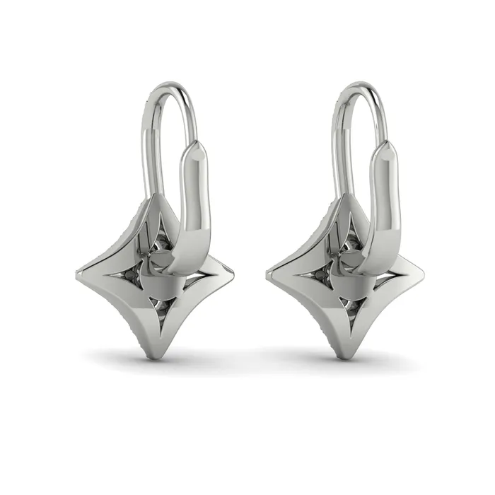 Vlora Estrella14K Diamond Vlora Star with Diamond Centerstone Huggie Earrings 079CTW Shop IDC estore Earrings
