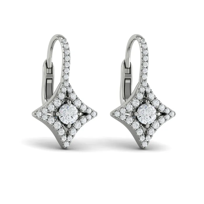 Vlora Estrella14K Diamond Vlora Star with Diamond Centerstone Huggie Earrings 079CTW Shop IDC estore Earrings