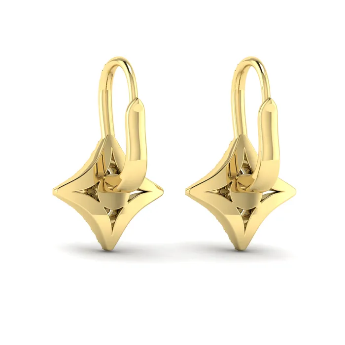 Vlora Estrella14K Diamond Vlora Star with Diamond Centerstone Huggie Earrings 079CTW Shop IDC estore Earrings